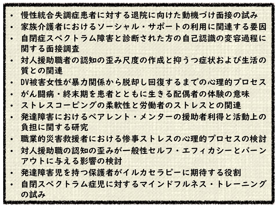 大学院生の研究テーマ