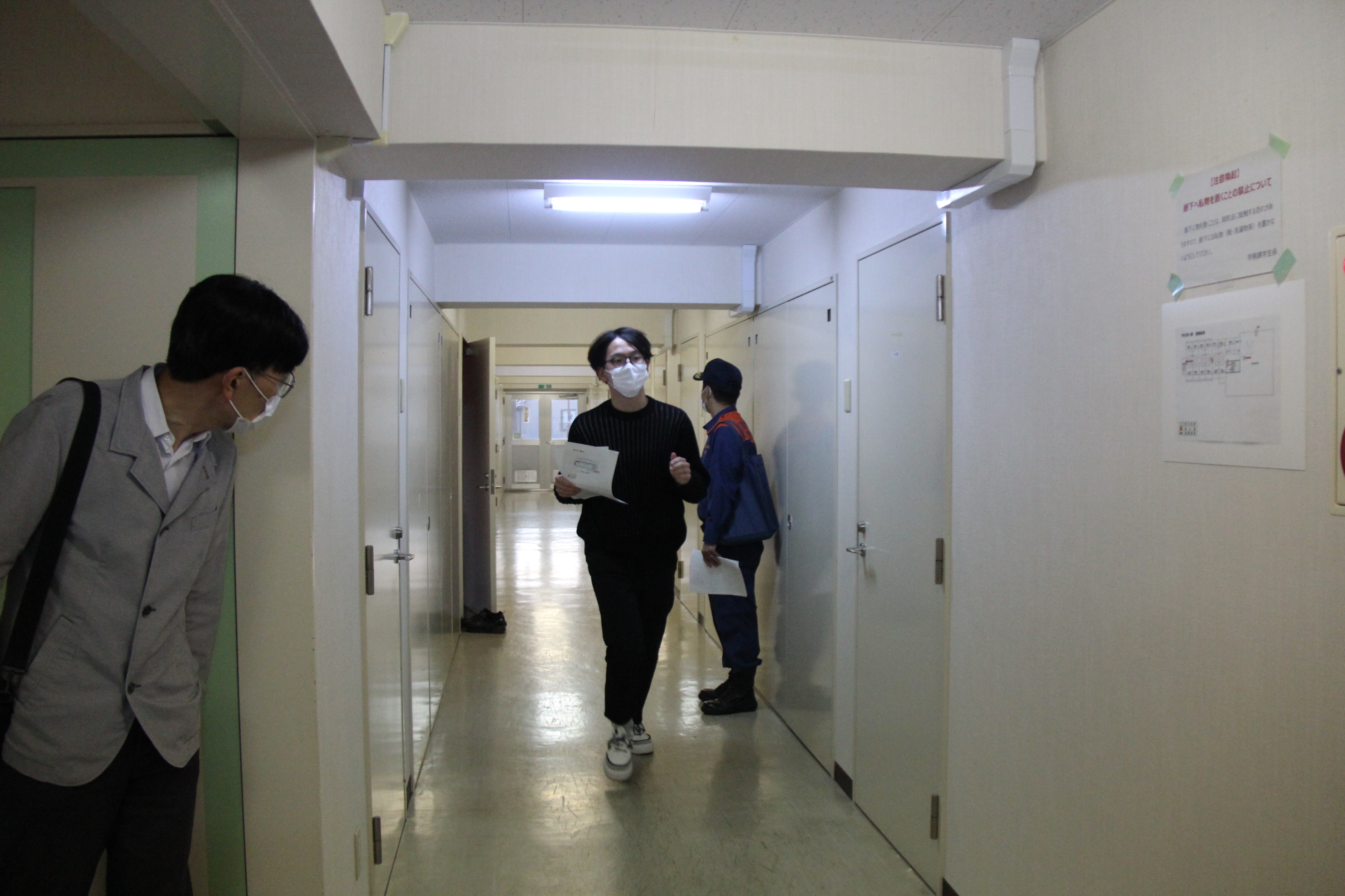 学生寮消防訓練